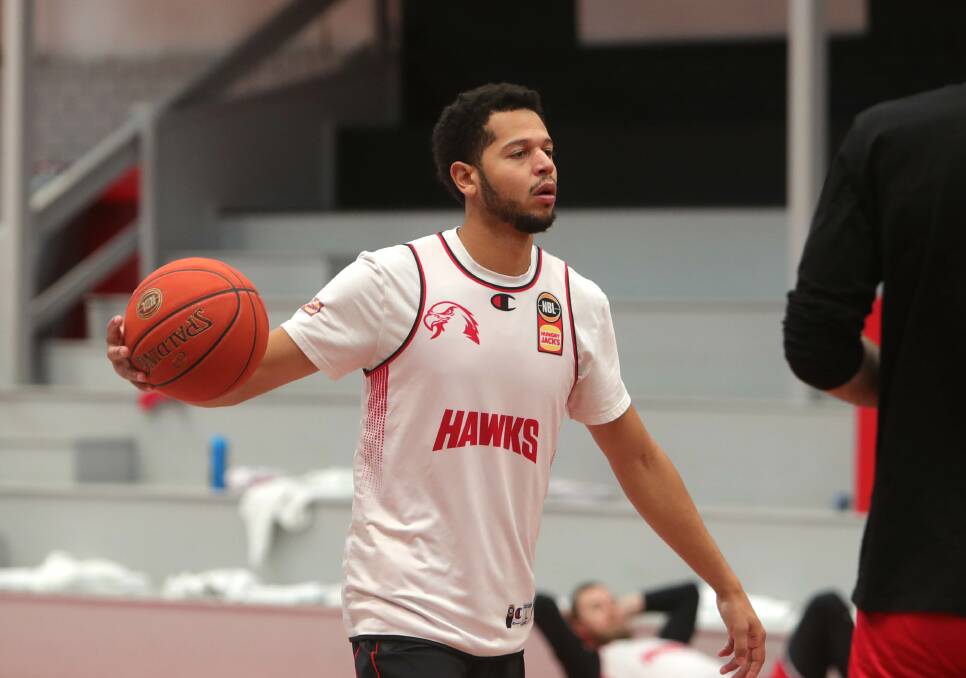 Determined: Hawks guard Tyler Harvey. Picture: Sylvia Liber