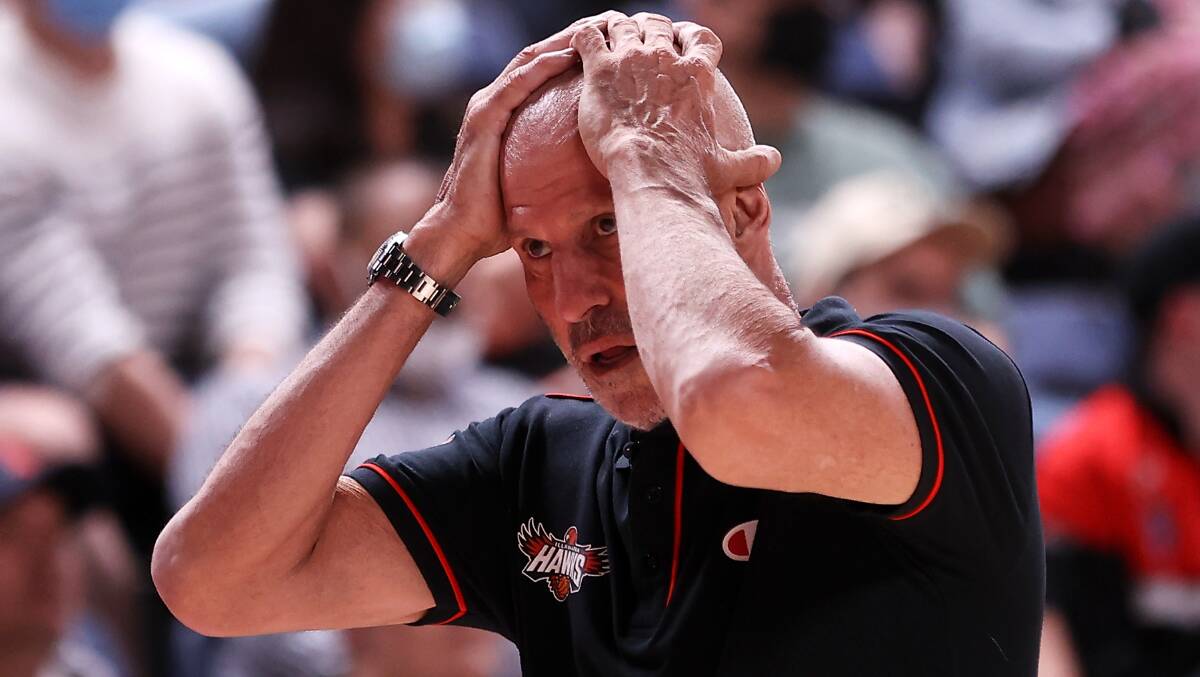 Growing headache: Hawks coach Brian Goorjian. Picture: Mark Kolbe/Getty Images