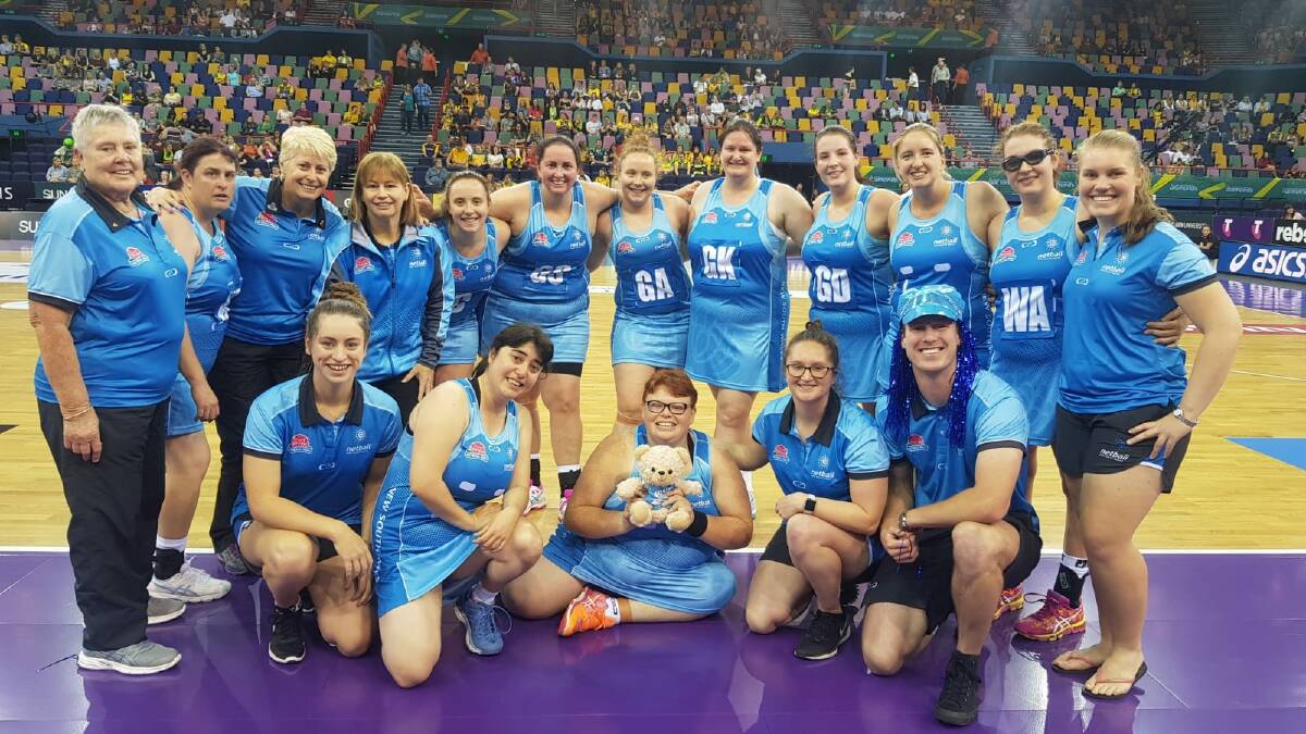 Winners are grinners: The NSW team after their victory over South Australia in the Marie Little Shield final. Picture: Netball Australia