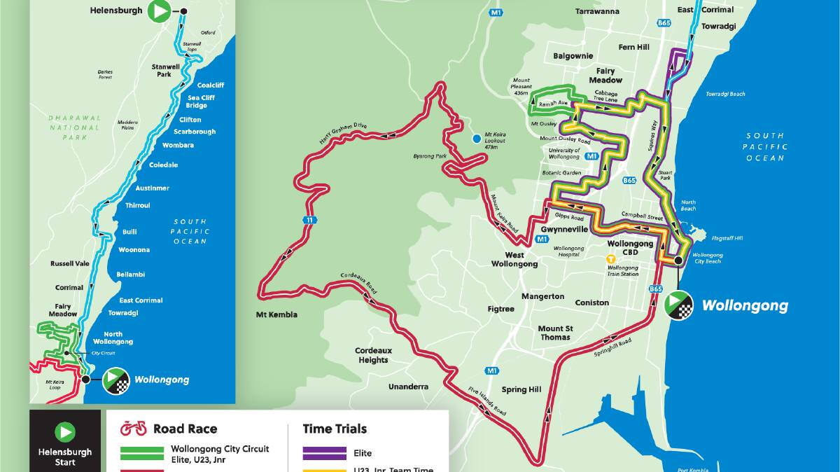 World's best set for brutal Cycling World Championships course as Illawarra route unveiled