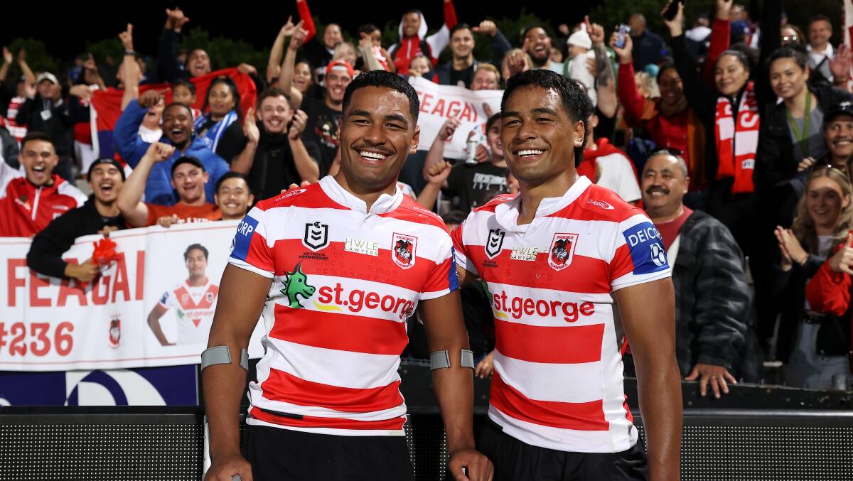All smiles: Mat (left) and Max Feagai. Picture: Getty Images