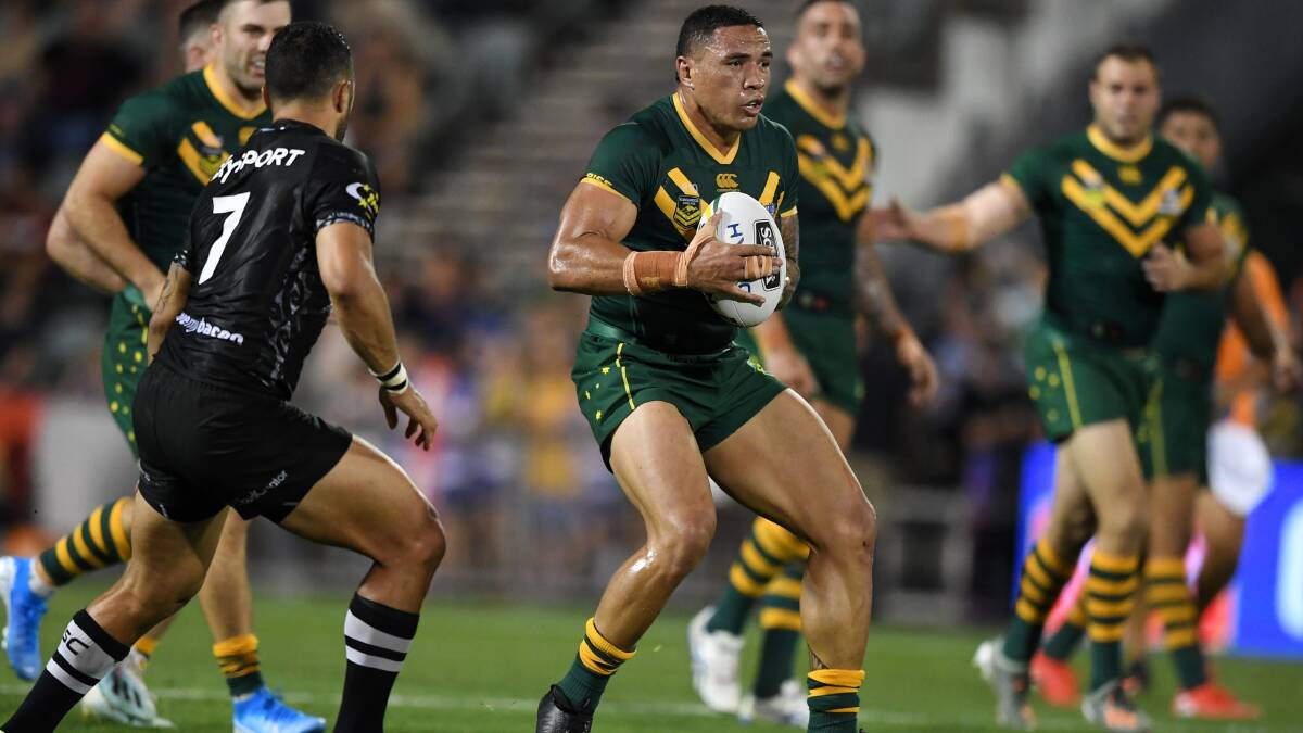 Impressive: Tyson Frizell was dominant in Australia victory over the Kiwis. Picture: NRL Imagery/Grant Trouville.