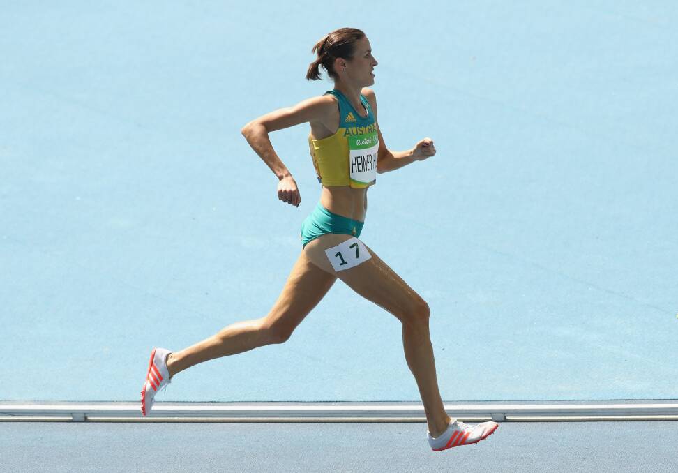 On the big stage: Madeline Heiner races at the Rio Olympic Games. Picture: Cameron Spencer/Getty Images.