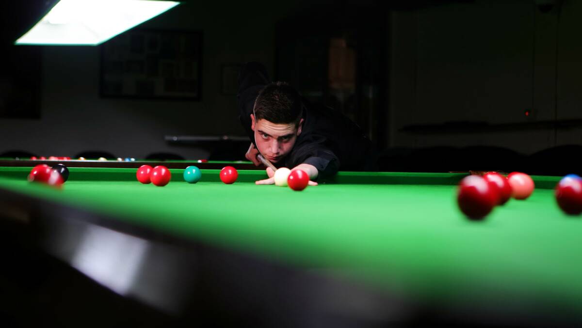 On target: Emerging snooker player Zac Hilton recently claimed a NSW title. He now his his eye on the Australian Championships. Picture: Sylvia Liber.