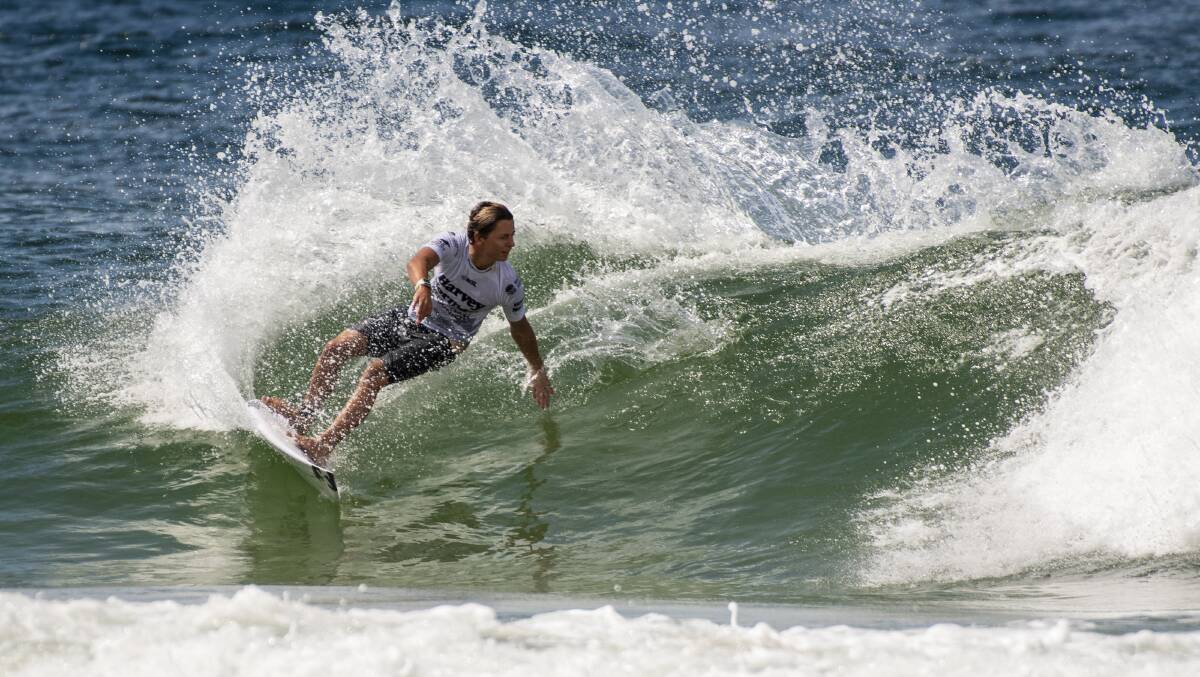Surfing to victory: Barrack Point youngster Lennix Smith at the Tweed Coast Pro. Picture: WSL/Tom Bennett