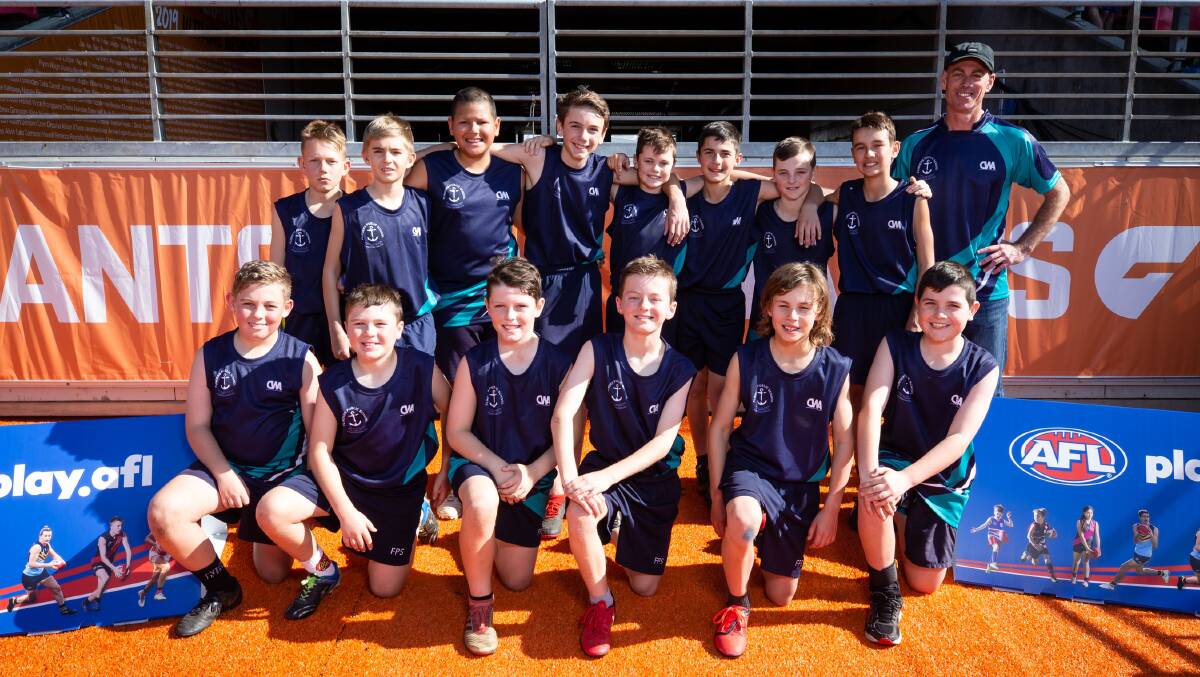 Big opportunity: The Flinders Public School team after their Paul Kelly Cup experience. Picture: Supplied.