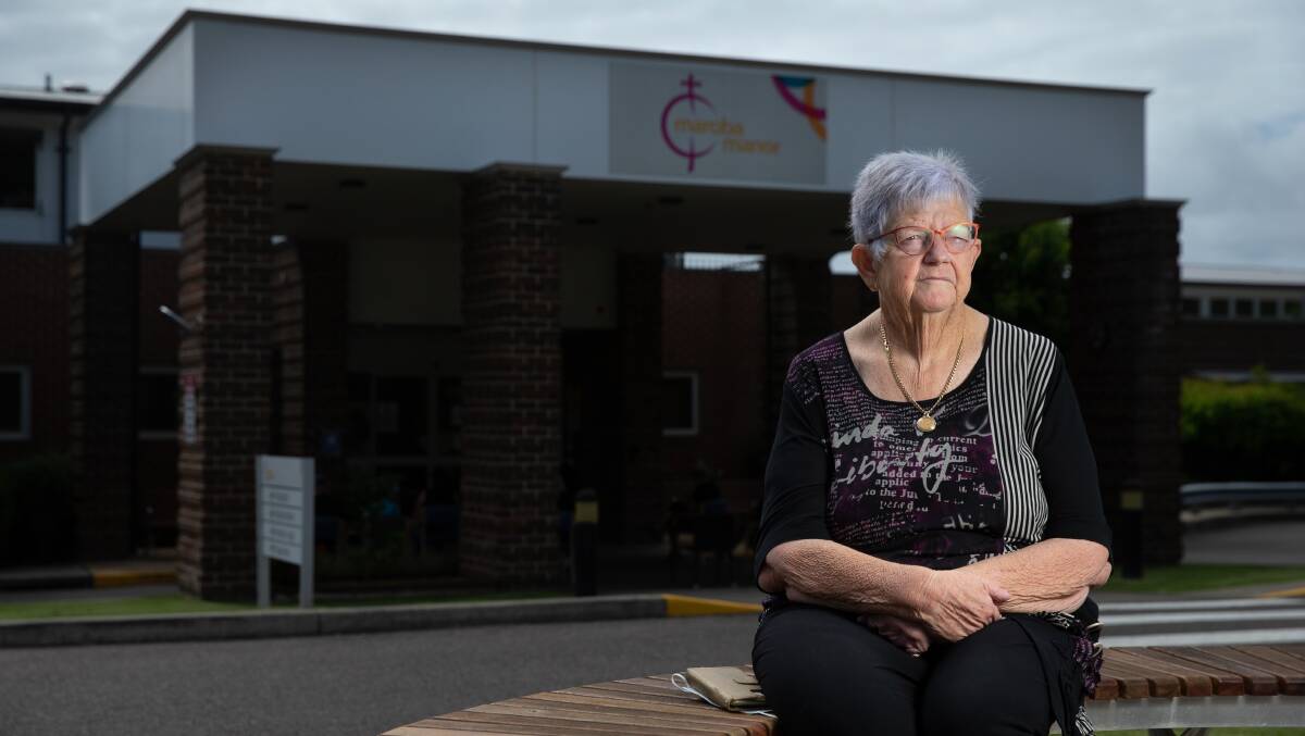 Running out of time: Anne Gleeson's mother Connie Jennings, 96, is a resident at Maroba at Waratah. The village went into lockdown this week after a COVID outbreak. Picture: Marina Neil