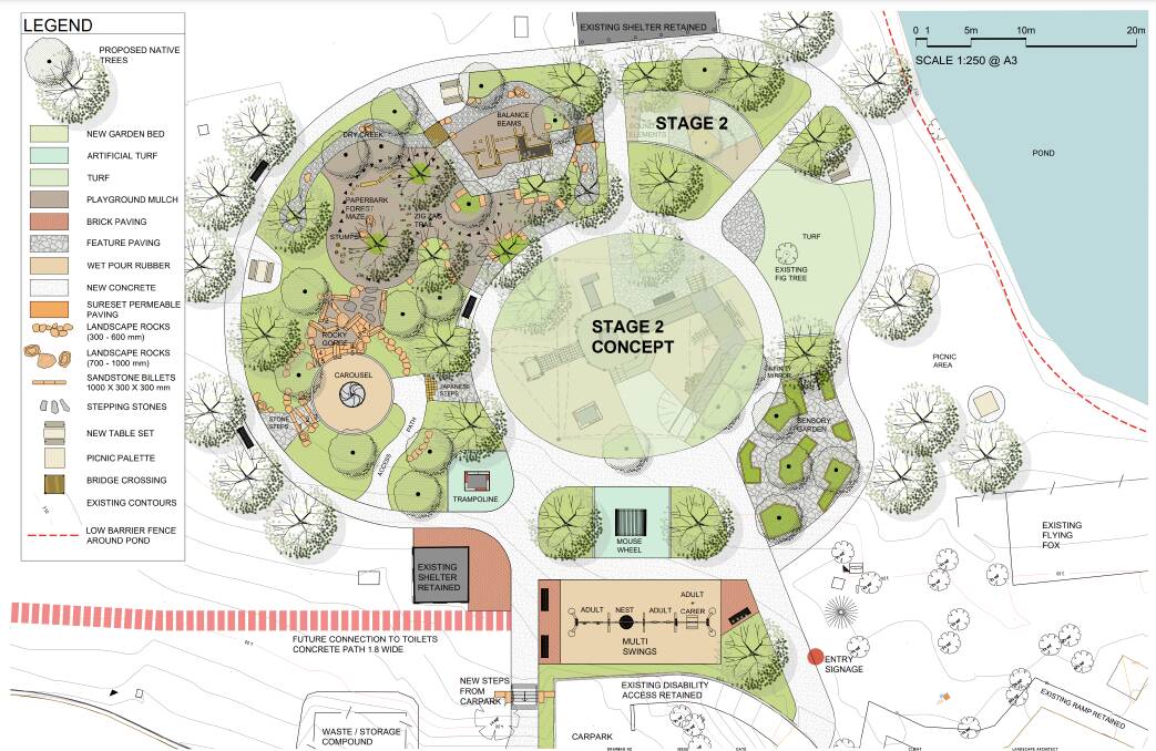 The 2021 concept design for the Stuart Park extension.