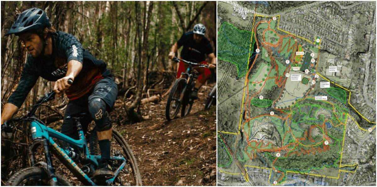 Master plan unveiled: A new regional mountain bike park is planned for Cringila Hills. Pictures: Dirt Art master plan/Wollongong City Council.