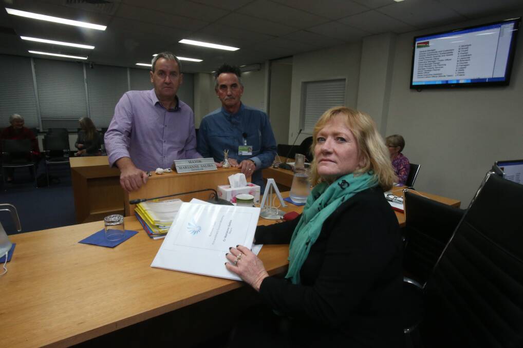 'A serious offence': Peter Moran, John Murray and Marianne Saliba have led the push to launch an internal review into Gareth Ward's comments about the council blackmailing the state government. Picture: Robert Peet.