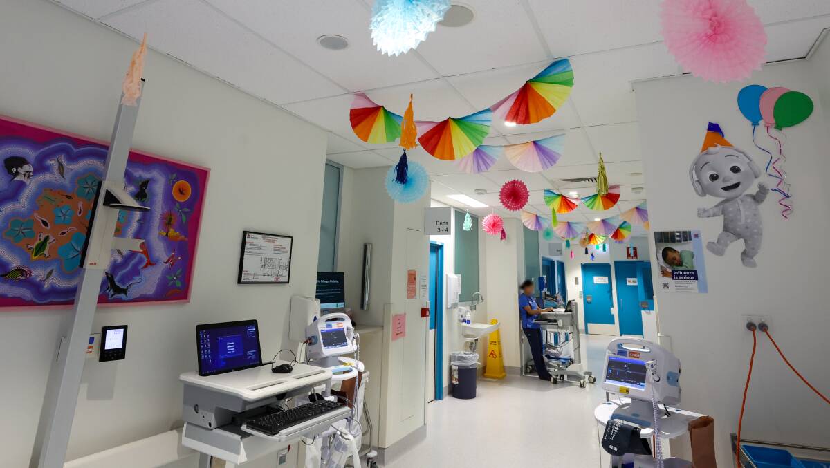 Bright colours and a more open layout in the Wollongong Hospital children's ward. Picture by Adam McLean