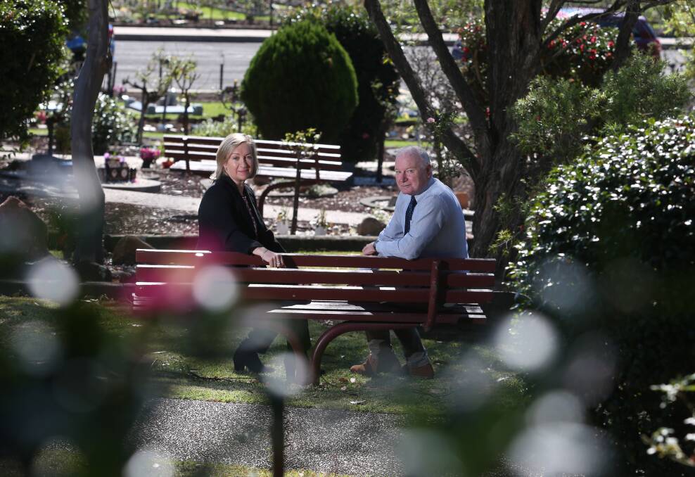 End of life: Council's community services director Renae Elrington and lord mayor Gordon Bradbery say the decision will not affect surrounding memorial gardens. Picture: Robert Peet.