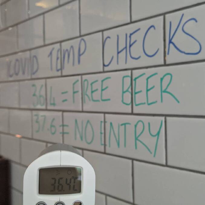 Beer or boot: As NSW Authorities put the spotlight on pubs and clubs, His Boy Elroy announced a new temperature testing rule. Picture: Facebook.