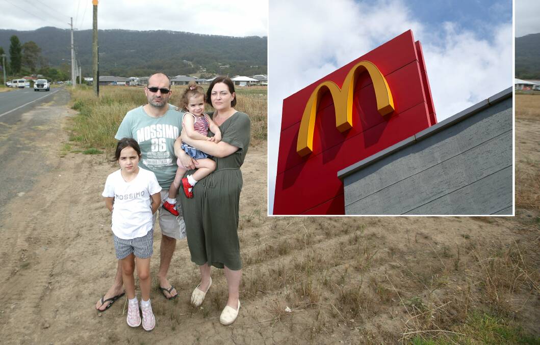Court shock: Natasha Panetta, pictured with her family, has been leading the charge to stop McDonald's from opening a 24-hour restaurant in Wongawilli. Picture: Adam McLean.