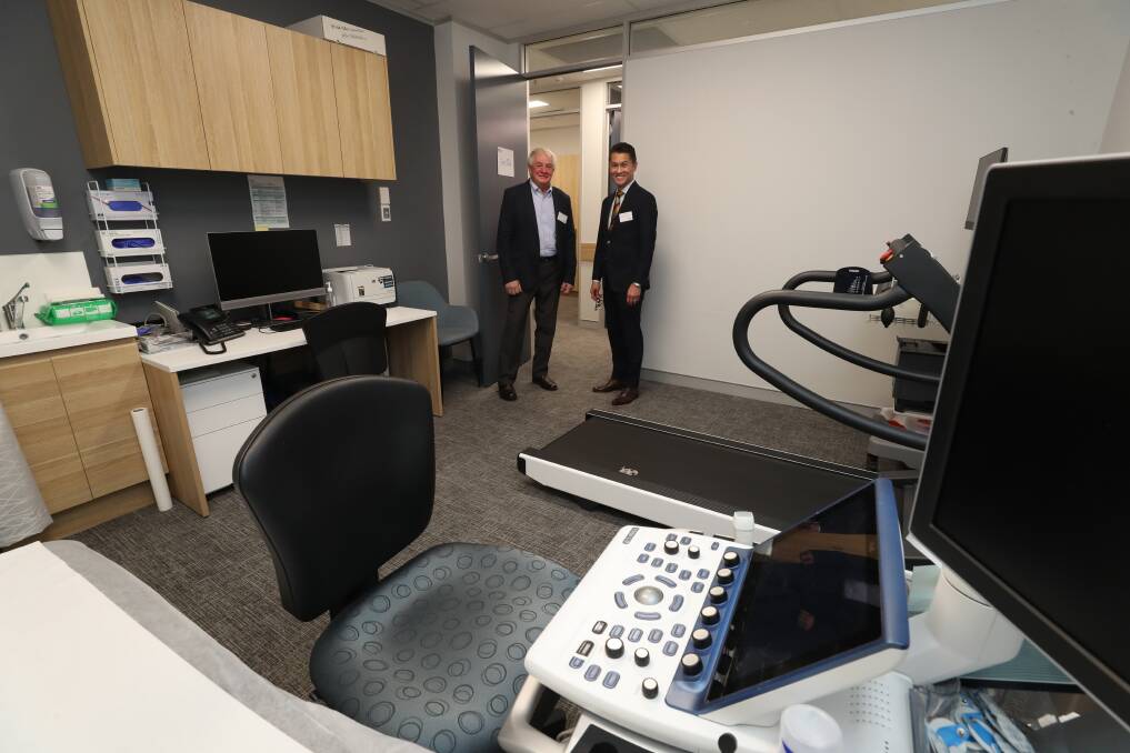 Purpose built: The Cardiac Centre founded Dr Astin Lee, with one of the clinic's new patients, former Kiama mayor Mark Honey. Picture: Robert Peet.
