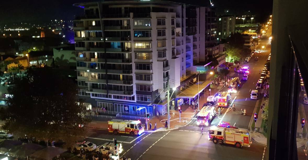 Fire risk: An April 2019 fire in the ground floor of the Adina building led to about 90 people being evacuated from the hotel and apartment building. Picture: Mel Winton.