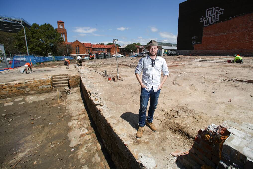 City story: Austral Archaeology director Alex Beben says the former Lang's Corner site is an important window into Wollongong's past. Picture: Adam McLean.