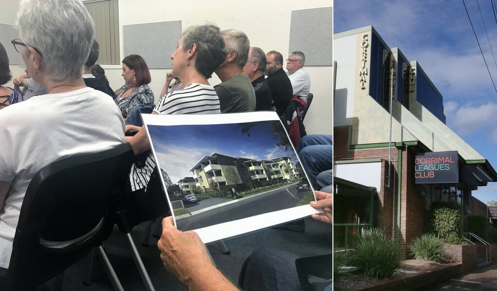 Worried residents: About 50 Corrimal citizens met at Towradgi Community Hall on Tuesday to raise their concerns about two large development plans.