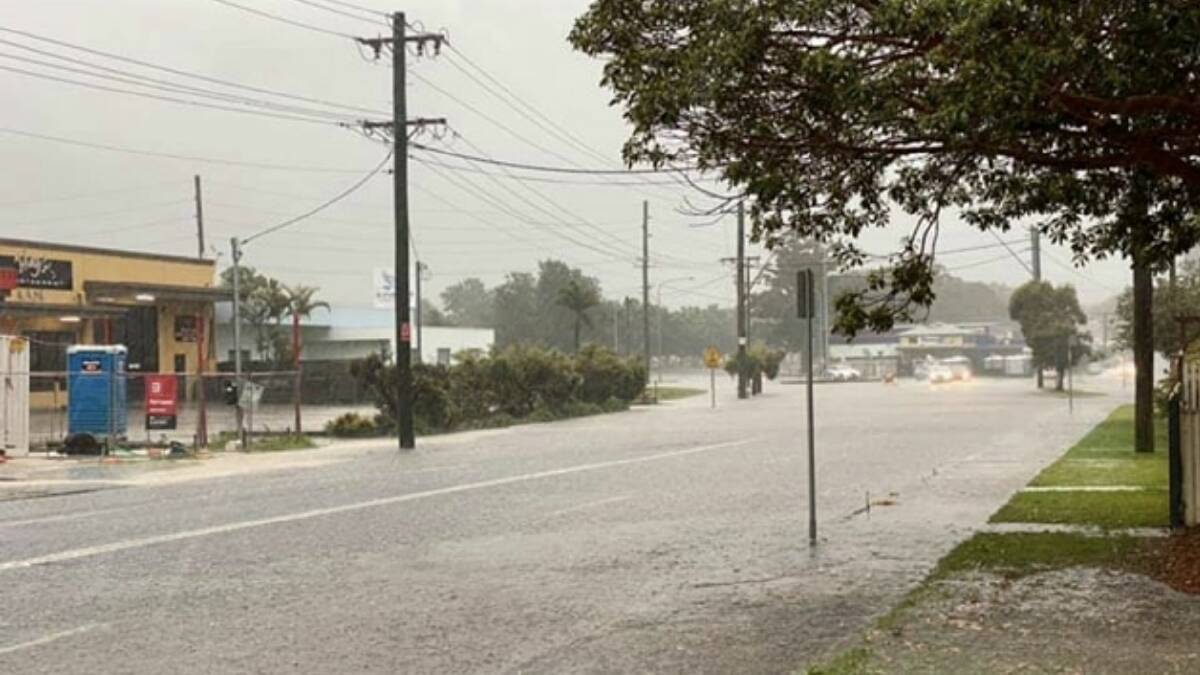 Flooding in Dapto. Picture: Facebook.