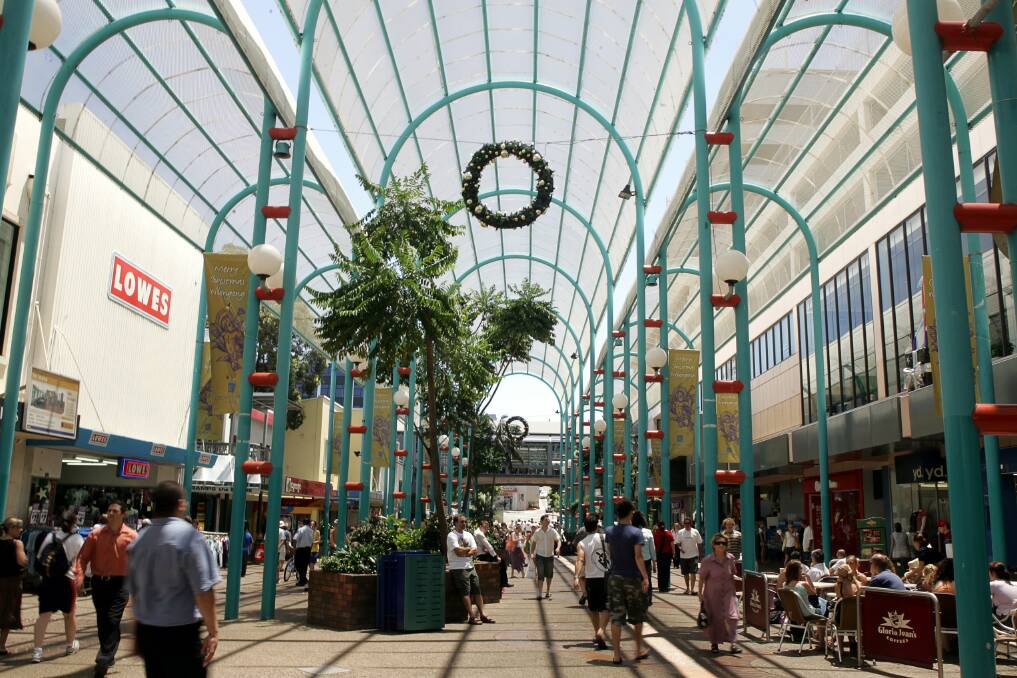 The mall has been home to a wide variety of decorations, including giant wreaths and baubles adorning the birdcage. 