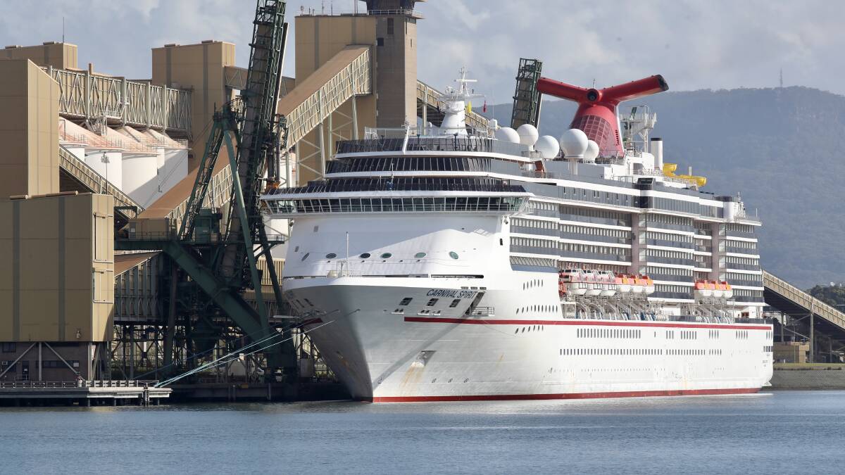 Carnival Spirit cruise ship docks in Port Kembla harbour to refuel