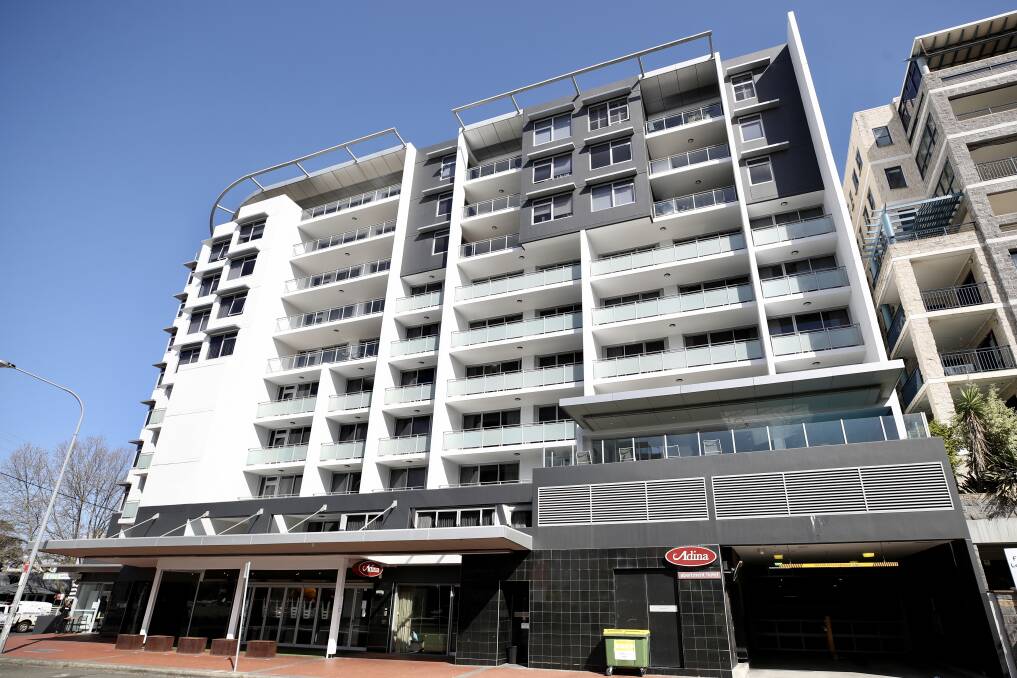 Possible danger: Consultants working for the Adina Hotel are seeking to replace combustible material on the exterior of the building with non-flammable cladding. Picture: Adam McLean.