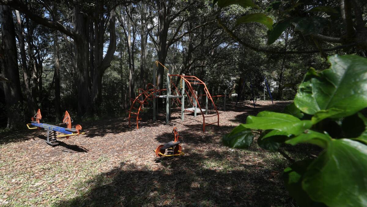 The playground at Hicks Road Reserve in Thirroul is from another time. Picture: Robert Peet.