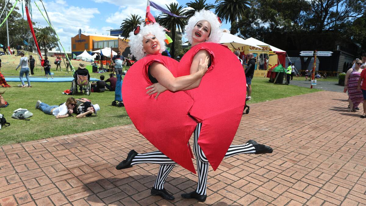 'Life could be so sweet': Grit n Glitter Circus performers Louise Clark and Ru Katzen dressed as True and Love. Pictures: Robert Peet.