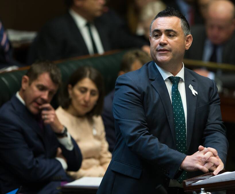 Policy shift: Nationals leader John Barilaro, pictured just after he was appointed Deputy Premier last year, has called for an end to regional council mergers. Picture: Janie Barrett.
