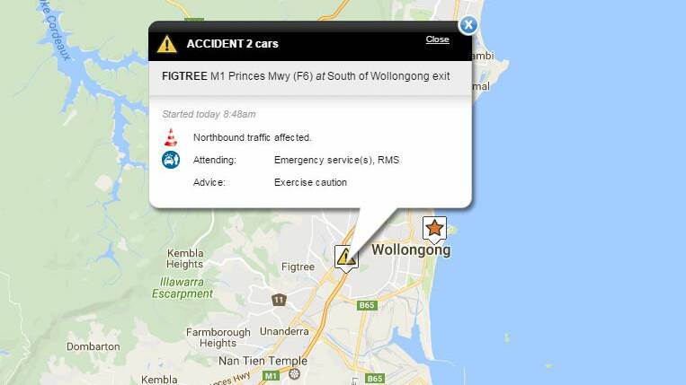 Traffic heavy after peak-hour crash at Figtree