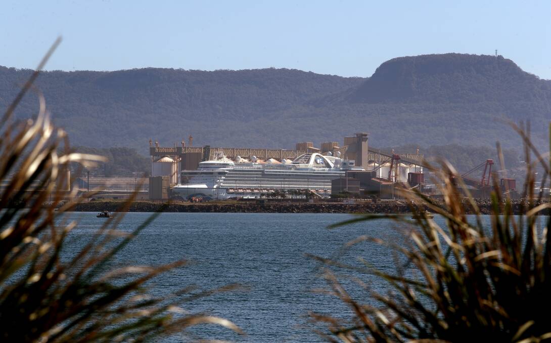 Troubled ship: The Ruby Princess will remain at Port Kembla while all crew on board are tested for COVID-19. Picture: Robert Peet.