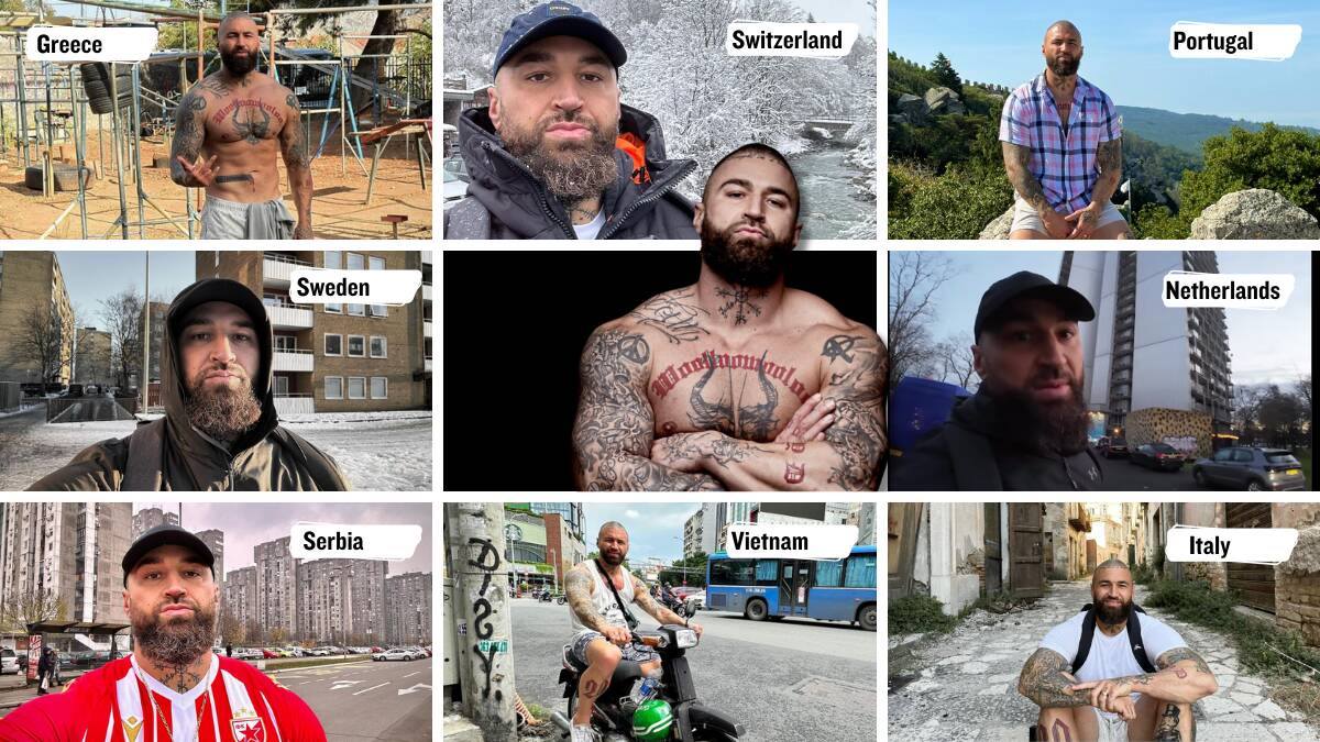 The eshay influencer known as Spanian - real name Anthony Lees - who grew up in public housing in Sydney CBD, visits "ghetto areas" around the globe to stickybeak into what life is like for people who live there. Pictures supplied