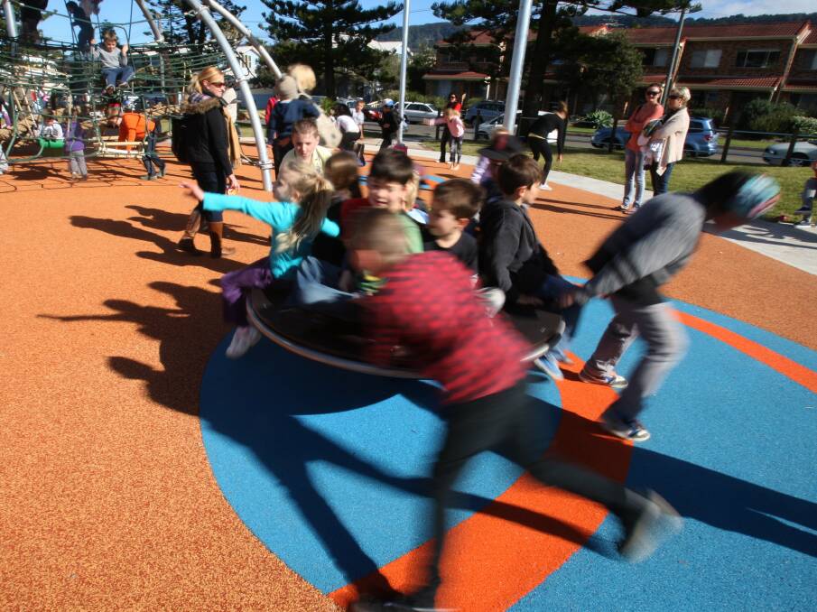 REGIONAL PARK: The award-winning Thirroul Beach Reserve playground was one of the first to be upgraded and opened in July 2012. Picture: Robert Peet.