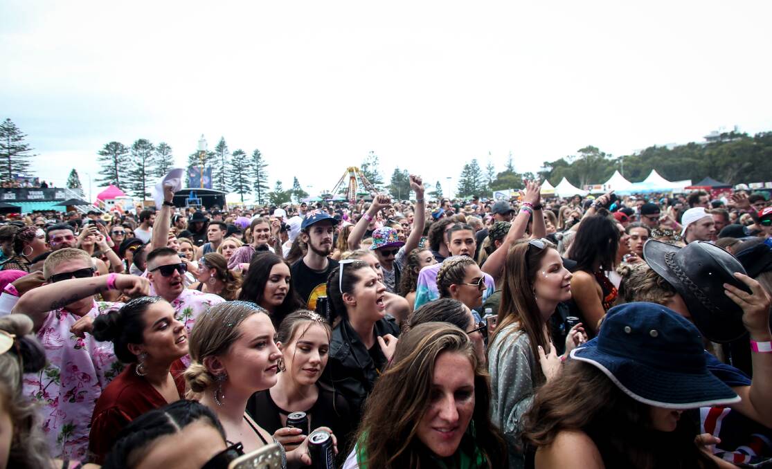 Festival hub: North Wollongong has become home to a number of music festivals in recent years, including Yours and Owls and MTV Beats and Eats (pictured, 2017). Picture: Georgia Matts.