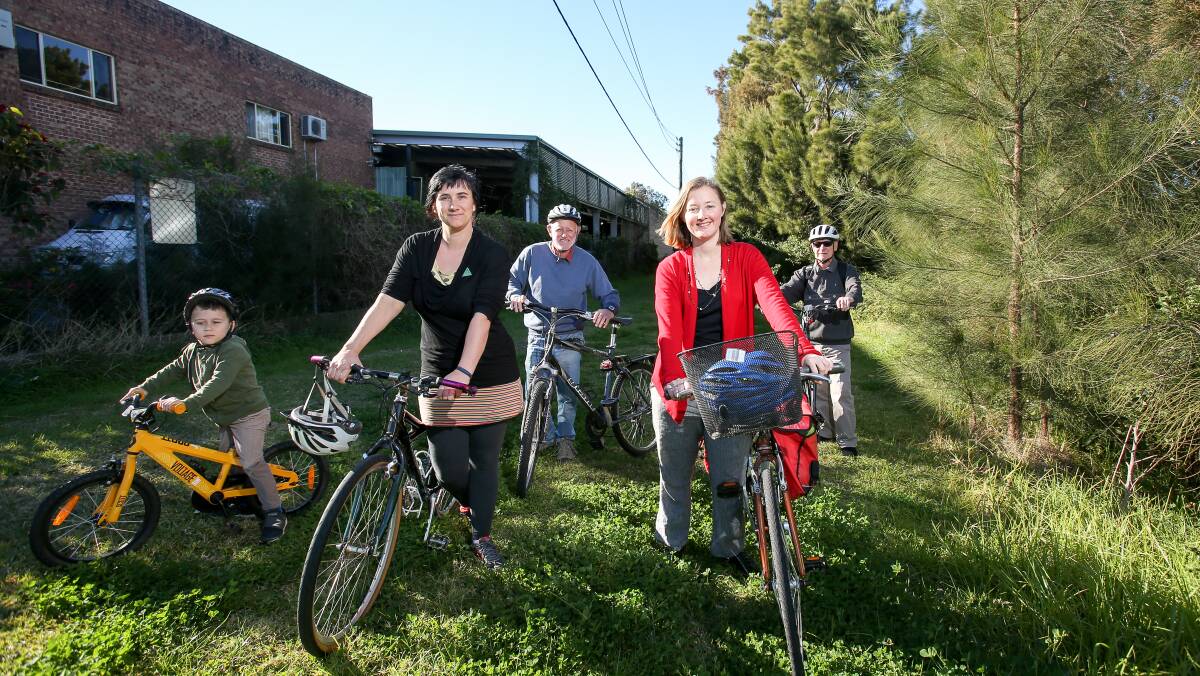 Cycling was a big focus for the Greens candidates, pictured, during the Wollongong council elections. Picture: Adam McLean.