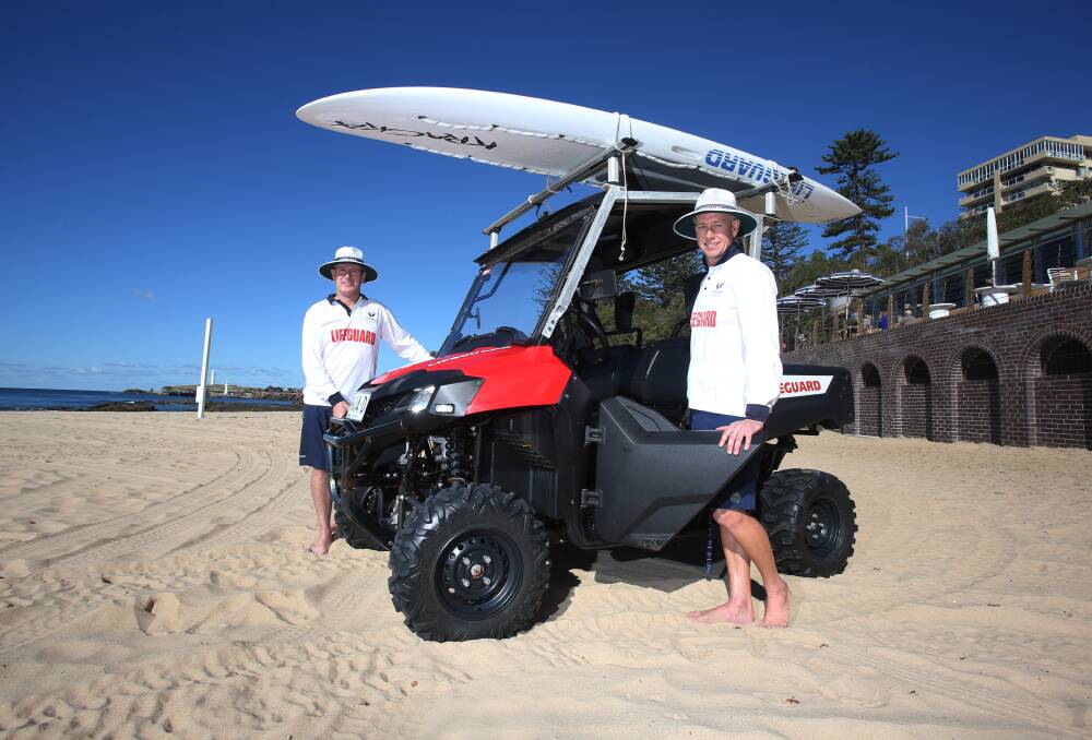 On patrol: Council lifeguards Tim Jennett and Mark Norris at North Wollongong, where the council will hold sessions for new recruits next week. Picture: Robert Peet.