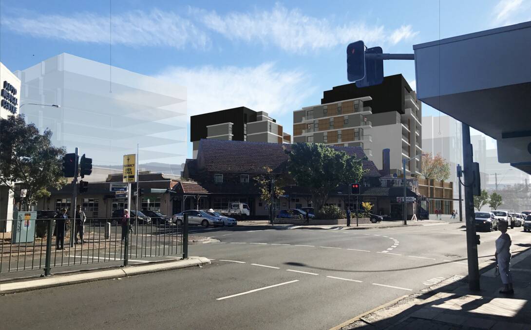 Changing streetscape: While the nine-storey towers are recommended for refusal at this stage, the council has acknowledged the character of Dapto is set to change. Artist's impression: Supplied