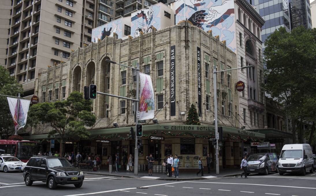 The Criterion Hotel on Pitt Street in Sydney. Photo: Dominic Lorrimer