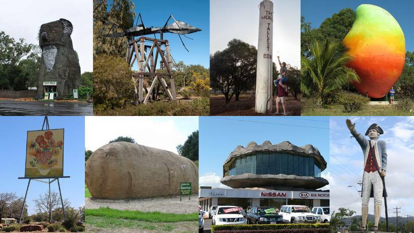 Eight finalists: The Giant Koala in Dadswell Bridge, Victoria, The Big Ant in Broken Hill, NSW, The Big Oyster in Taree, NSW, The Big Easel in Emerald, Queensland, The Big Potato in Robertson, NSW, The Big Mango in Bowen, Queensland, and The Big Captain Cook in Mount Molloy, Queensland.