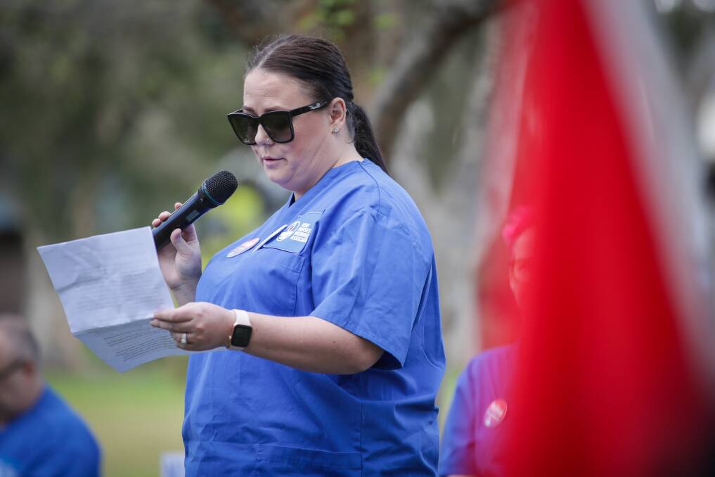 At this month's nurses strike, a nurse spoke about what it's like for ED staff and patients with the hospital so full that people cannot get beds in the wards. Picture by Adam McLean.