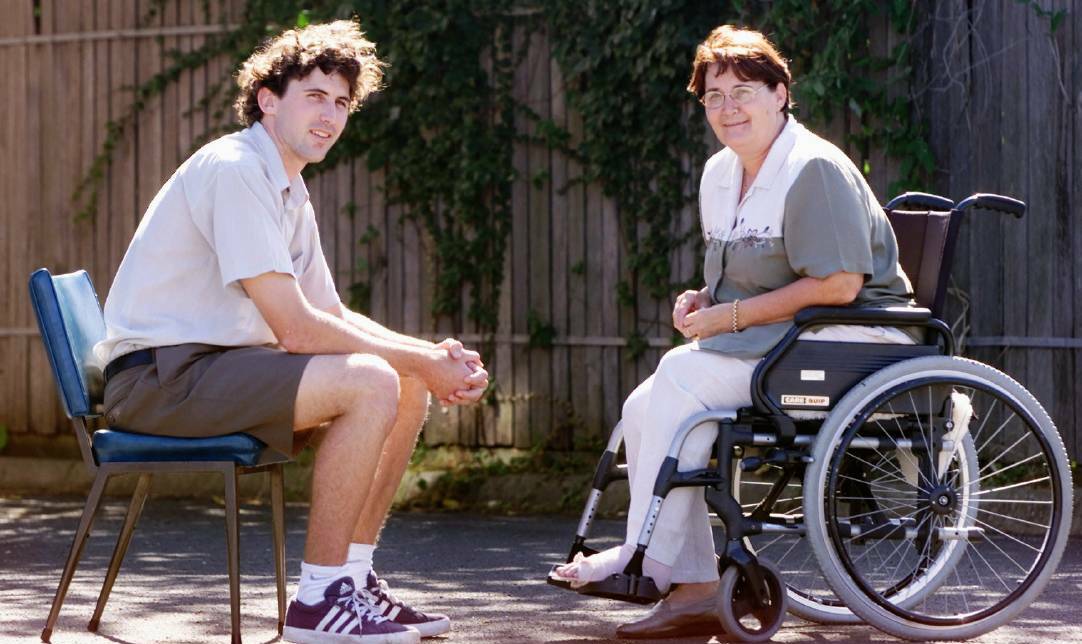 A photo of Justin Yerbury with his mother Pauline, who died aged 54 after a battle with MND. Picture by Kirk Gilmour