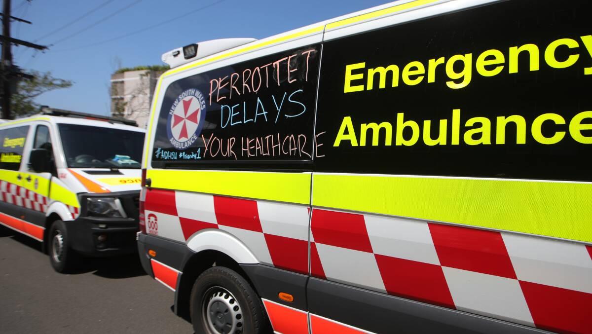 Paramedics have been chalking their ambulances to call for better conditions and a pay increase. Picture: Sylvia Liber.