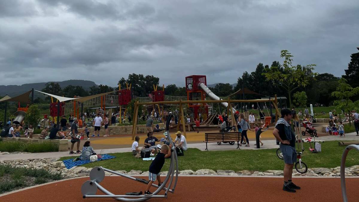 Benefits of risky play: The Berry park where a four-year-old girl broke her legs includes flying foxes, slides, rope courses and nature plays areas. Picture: Grace Crivellaro.
