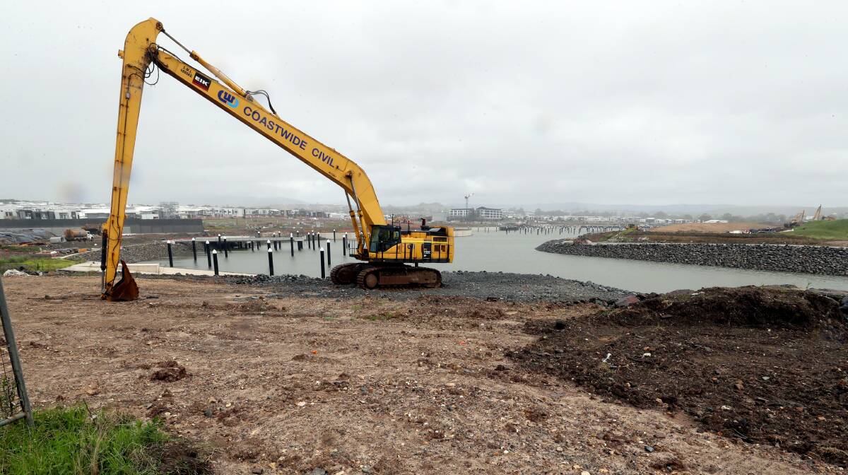 A recent photo of work at Shell Cove boat harbour. 