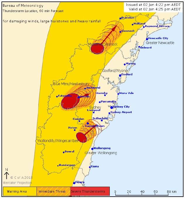 Severe weather warning as storm, hail approaches Wollongong