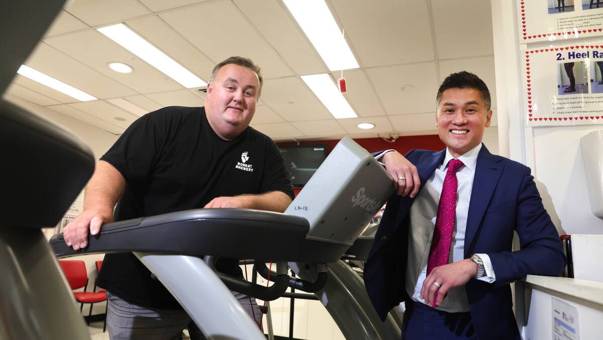 Corrimal man Matt Phillips, who used the Illawarra Heart Health Centre after surgery, and Head of Cardiology Associate Professor Astin Lee. Picture by Sylvia Liber