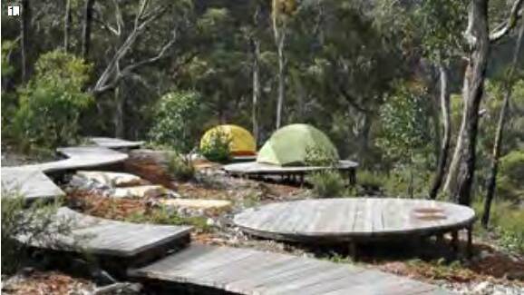 An example of camping platforms, from the draft Wattamolla master plan.