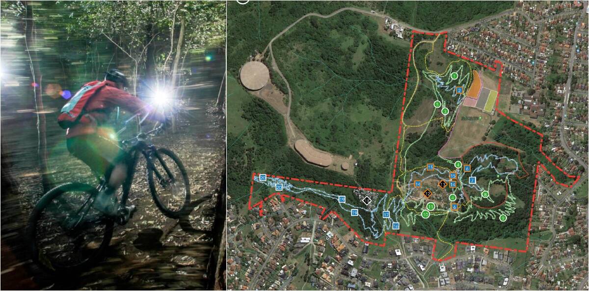 Starting 2021: The council is calling on contractors to submit their bids to design and construct the first trails in Cringila Hills. Image: Dirt Art.