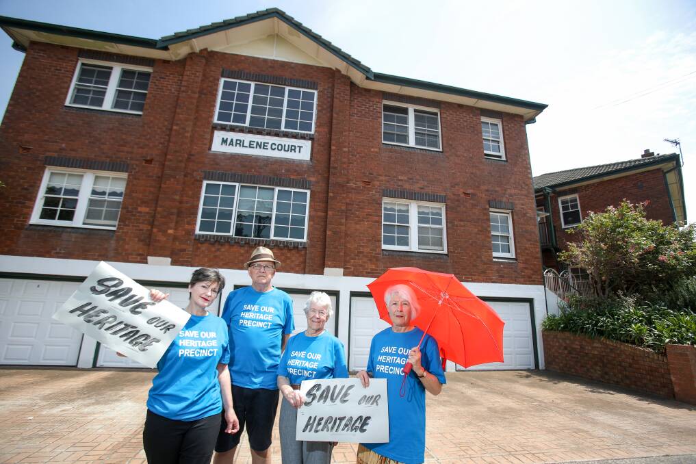 Save our heritage: Residents Jane Robertson, Neville Bolte, Norma Pesavento and Bev Ring are among those trying to save Marlene Court from development. Picture: Adam McLean.