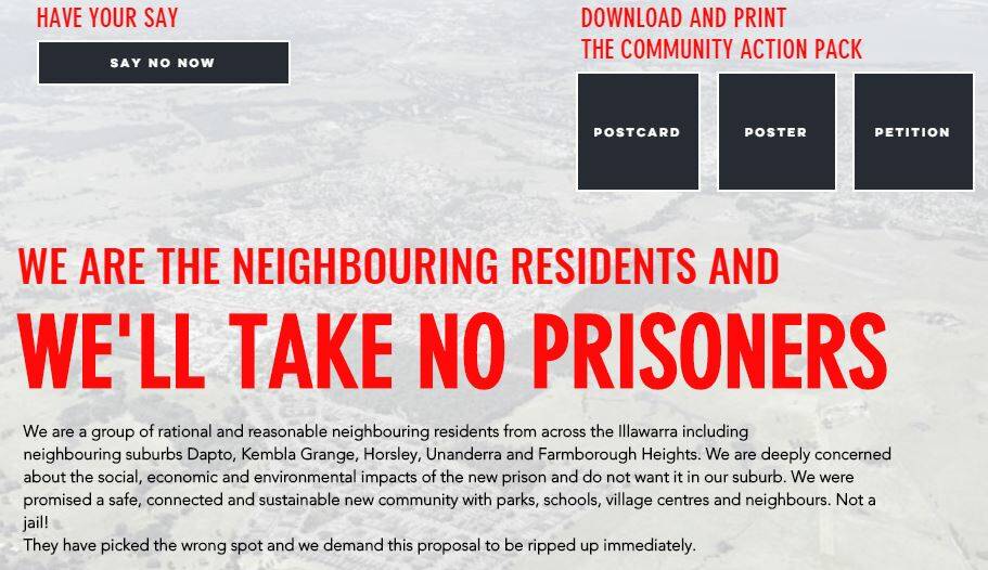 The residents group have started a campaign and website for those against the prison.